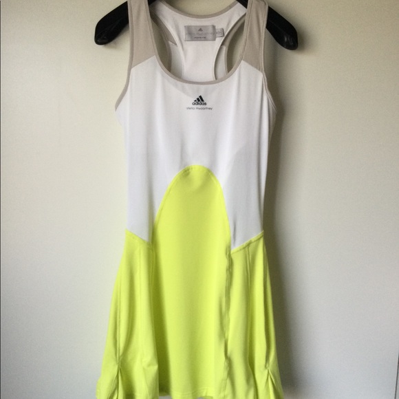 Adidas Stella McCartney Barricade Tennis Dress Sz 36 RunYellow/Powder White - Picture 6 of 13